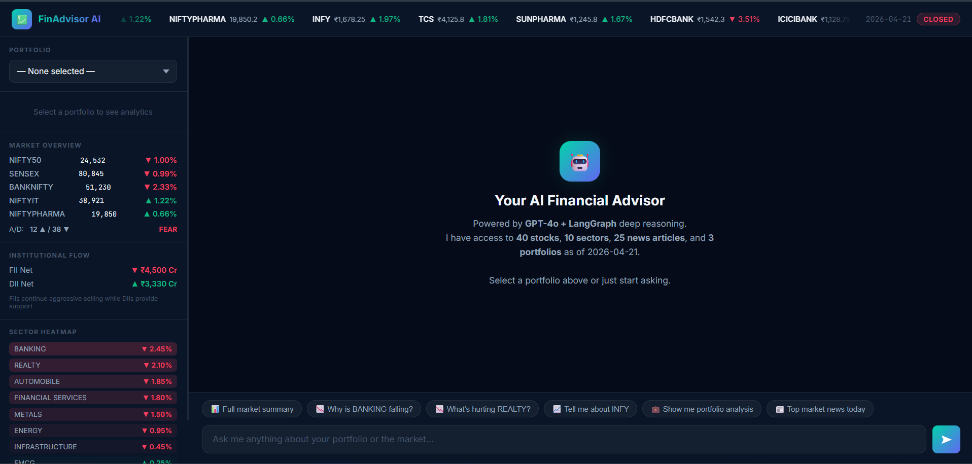 Autonomous Financial Advisor Chat Agent